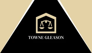 Free  Template: بطاقة عمل احترافية فاخرة للمحامي باللونين الأسود والأصفر الفاتح