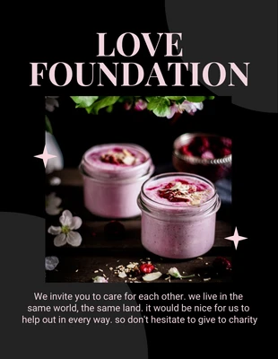 Free  Template: Black Elegant Love Foundation Flyer