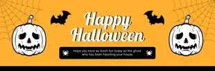 Free  Template: Banner de Halloween de ilustración juguetona naranja y negra