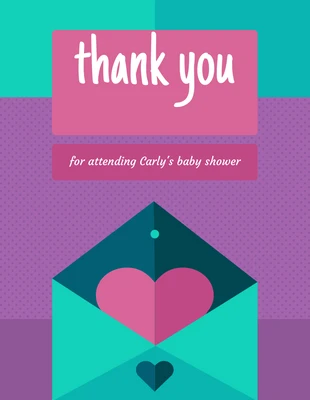 Free  Template: Cute Envelope Thank You Card