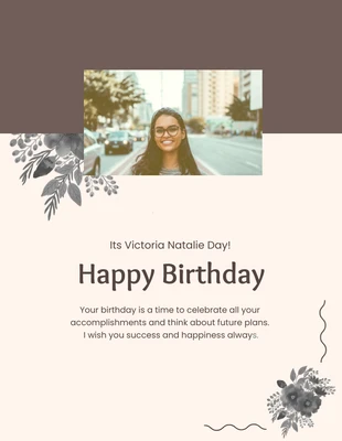 Sand and Brown Birthday Poster