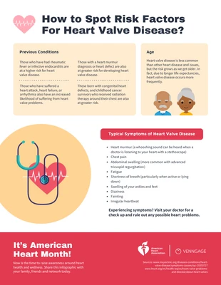 Free  Template: Folheto sobre saúde do coração