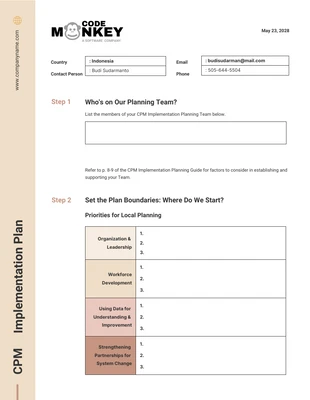 Free  Template: Simple Brown CPM Implementation Plan