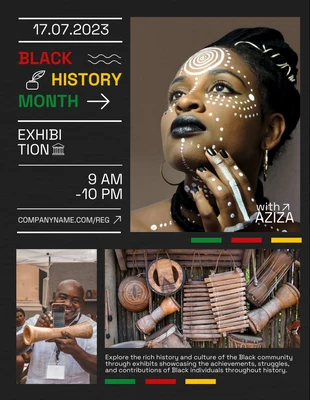 Free  Template: Black Community Celebrate Black History Month Cultural Exhibition