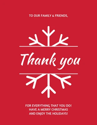 Free  Template: Cartão de agradecimento de natal simples