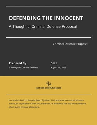 Free  Template: Proposition de défense pénale
