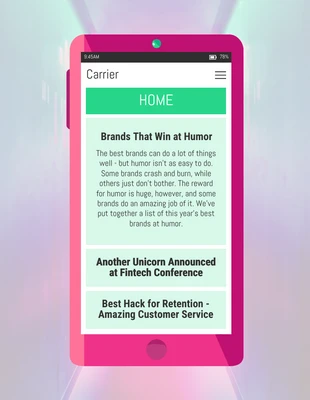 Free  Template: Wireframe do site rosa para celular