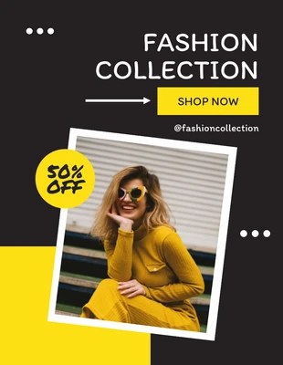 Free  Template: Flyer de vente de mode minimaliste noir