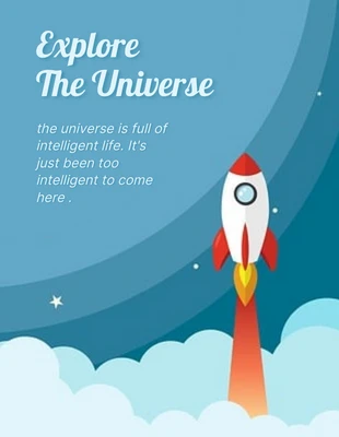 Free  Template: ملصق أزرق مرح رائع لاستكشاف الكون