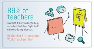 premium  Template: Illustrative World Teachers' Day Fact LinkedIn Post