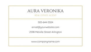 White and Gold Simple Real Estate Business Card - Seite 2