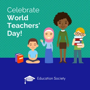Free  Template: Postagem no Instagram sobre o Dia Mundial dos Professores em Sala de Aula