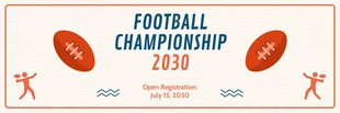 Free  Template: Beige Orange And Blue Modern Illustration Football Championship Banner