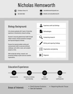 Free  Template: Gray Infographic Resume