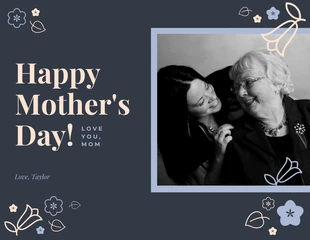 premium  Template: Dunkle Happy Mother's Day Karte