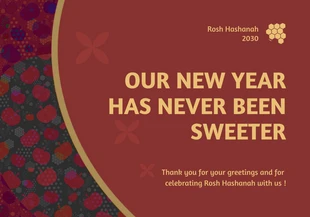 Free  Template: Red And Yellow Classic Vintage Rosh Hashanah Card