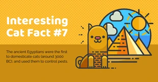 Free  Template: Monotone Cat Fact LinkedIn Post