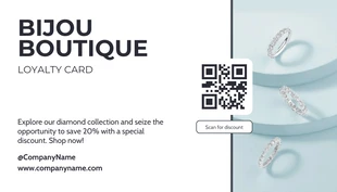 Free  Template: Weiße und babyblaue Luxus-Schmuck-QR-Code-Visitenkarte