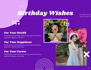 Purple And White Modern Minimalist Greeting Birthday Presentation - Página 4