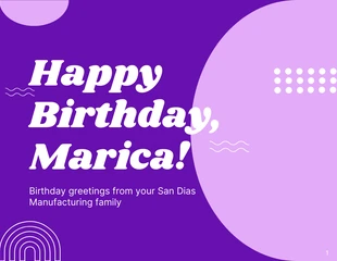 Free  Template: Purple And White Modern Minimalist Greeting Birthday Presentation