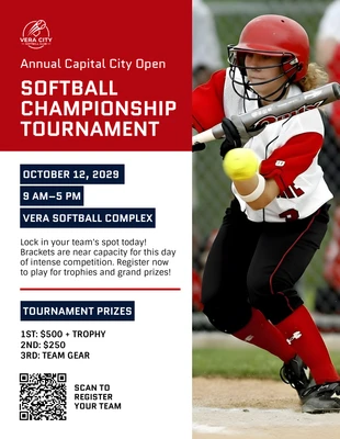 premium Template: Softball Tournament Flyer Template