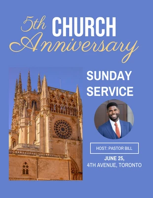 Free  Template: Pale Blue Minimalist Church Anniversary Flyer