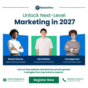 business  Template: Modello di social media per annunci su Facebook per webinar di marketing