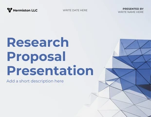 Free  Template: Blaue und weiße moderne saubere professionelle Vorschlag Forschung Präsentation