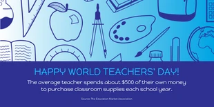 Free  Template: التدرج العالمي ليوم المعلم على موقع تويتر
