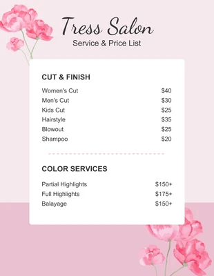 Free  Template: Light Pink Watercolor Flyer Hair Salon