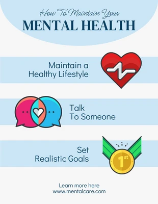 Free  Template: Folheto azul claro sobre saúde mental
