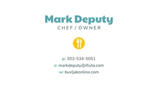 Chef Catering Personal Business Card