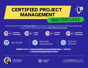 Free  Template: Modelo de folheto de promoção de evento Masterclass