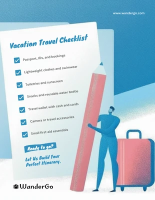 Free  Template: Vacation Prep Checklist Poster Template For Travel Agents