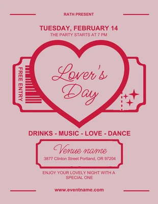 Free  Template: Pink Modern Illustration Love's Day Flyer