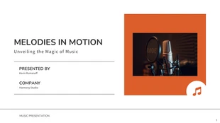 Free  Template: Orangefarbene Präsentation moderner Musik