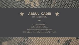 Brown Modern Texture Military Business Card - Pagina 2