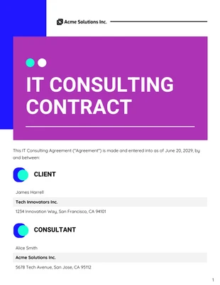 premium  Template: IT Consulting Contract Template