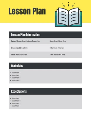 Free  Template: Blank Lesson Plan