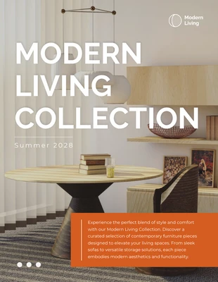 premium  Template: Catalogue de meubles minimaliste orange et blanc
