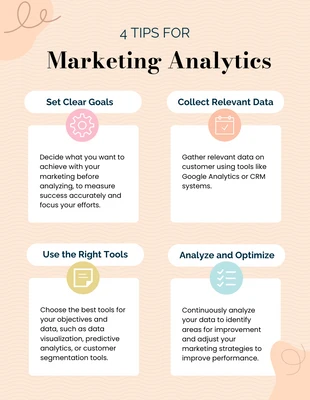 Free  Template: Cream Marketing Analytics Infographic Template