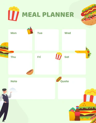 Free  Template: Light Green Meal Planner
