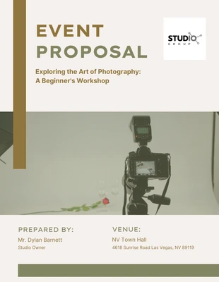 Green And Brown Modern Minimalist Workshop Event Proposal