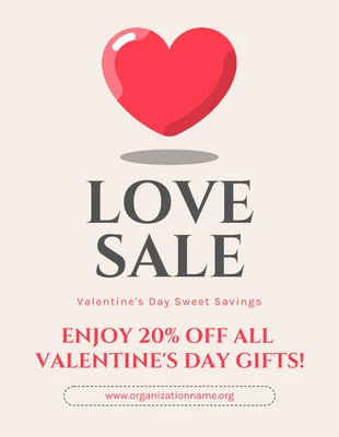Free  Template: Beige Simple Love Sale Poster