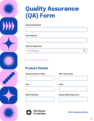premium interactive Template: Vorlage für ein Qualitätssicherungsformular (QS-Formular)