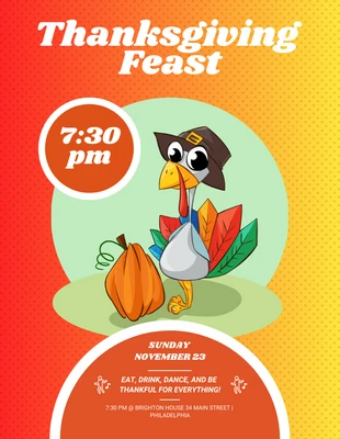 Free  Template: Illustrative Thanksgiving Feast Poster