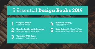 premium  Template: Livros essenciais de design Postagem no LinkedIn