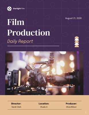 Free  Template: Purple and Cream Production Report