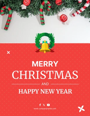 Free  Template: Red and Green Christmas Poster