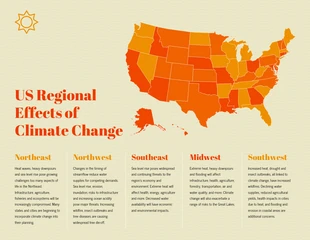 Regional Effects of Climate Change Map Chart
